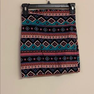 Multi Patter Mini Skirt